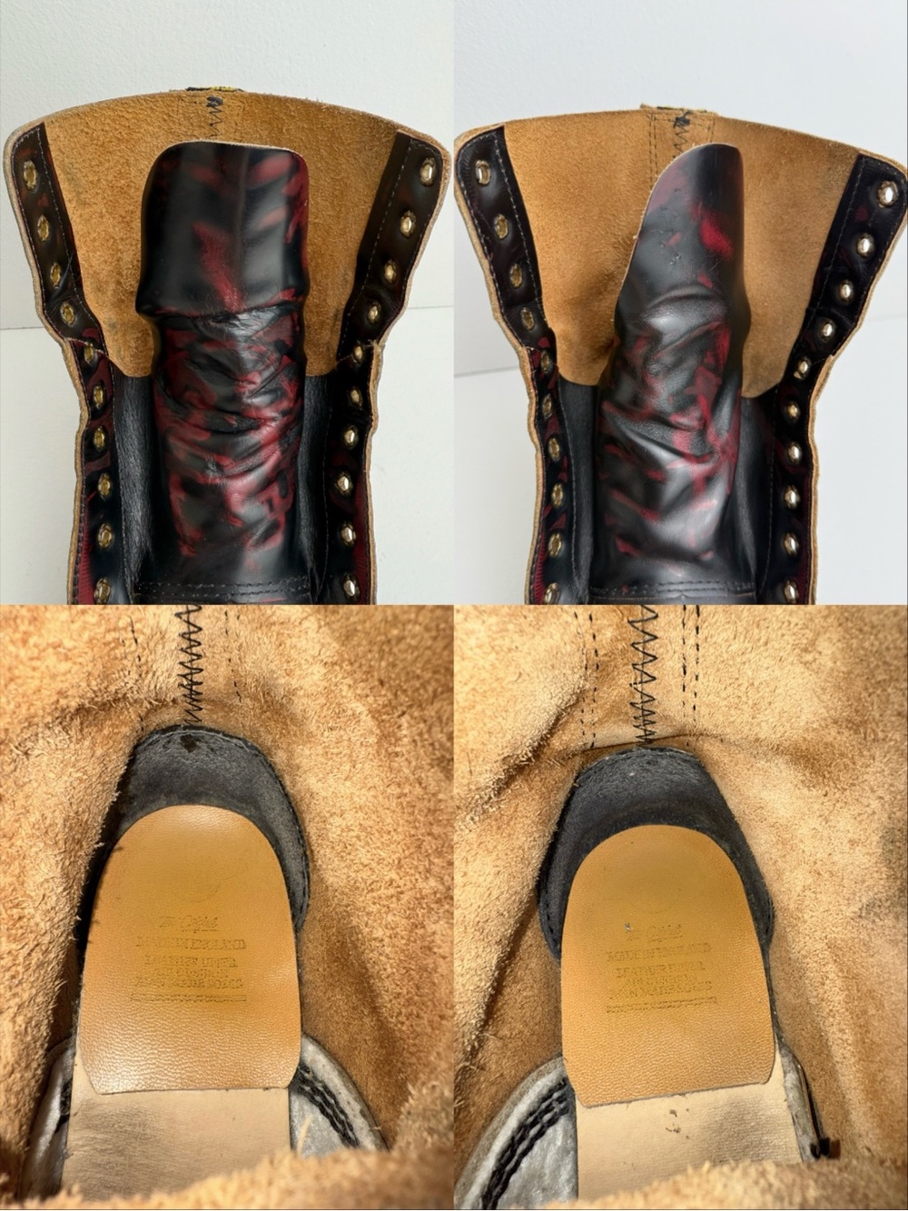 Vintage Dr. Martens 10 Eye Oxblood Red Black Rub Off Steel Toe MIE Boots UK 5 - Picture 13 of 16